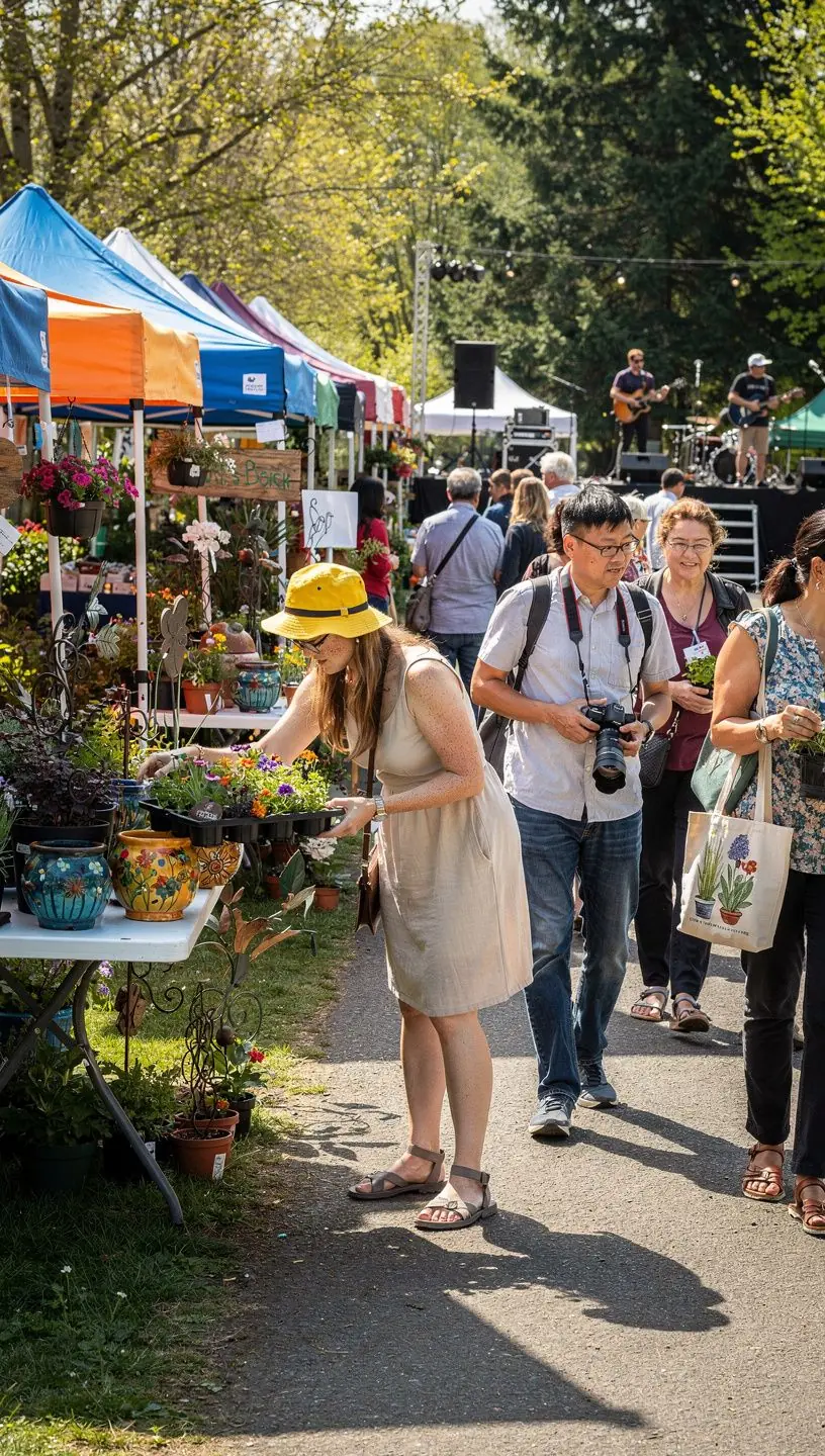 Экзотические растения и яркие цветы в коллекции ботанического сада, привлекающие внимание туристов.