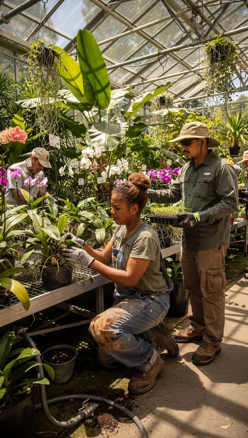 Посетители наслаждаются экскурсиями по саду, изучая уникальные коллекции растений.